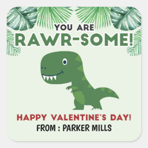 Sie sind Rawrsome - Dinosaur Valentine Sticker