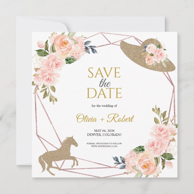 Sie sind Save the Date auf dem Altar-Derby-Thema Einladung (Vorderseite)