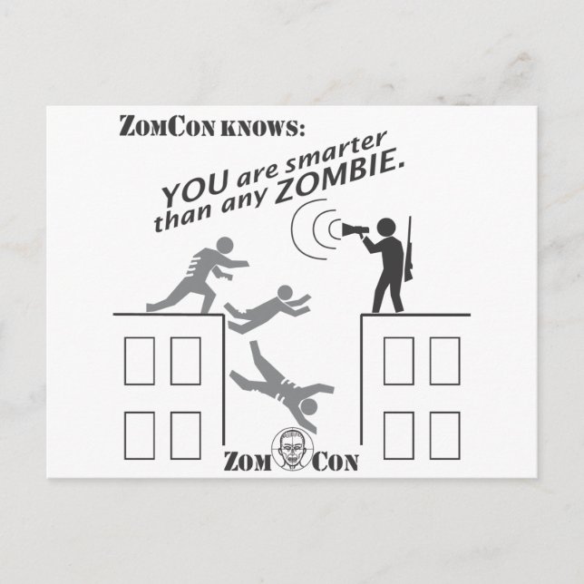 Sie sind schlauer als jeder Zombie Postkarte (Vorderseite)