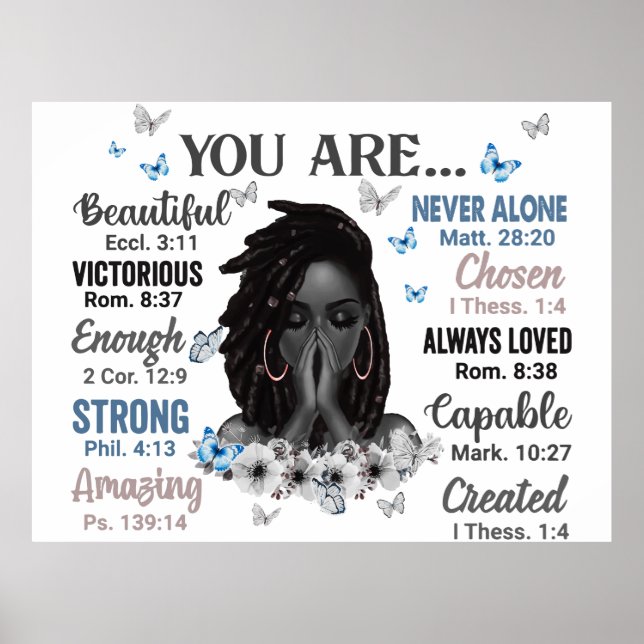 Sie sind schwarze Königin Melanin Frauen Gott sagt Poster (Vorne)