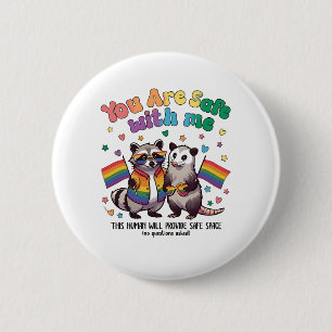 Sie sind sicher bei lGBT-Raccoon-Tieren Button