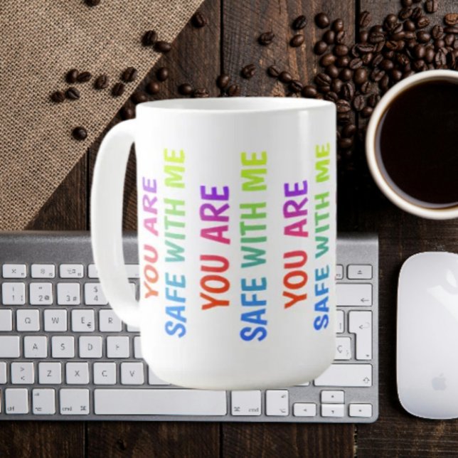 Sie sind sicher bei mir - klassische Affirmation-T Kaffeetasse (Von Creator hochgeladen)