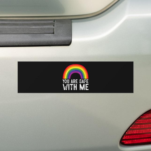 Sie sind sicher mit meinem LGBTQ-Stolz Monat Regen Autoaufkleber (Auf Auto)