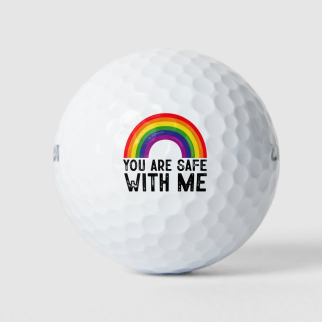 Sie sind sicher mit meinem LGBTQ-Stolz Monat Regen Golfball (Vorderseite)