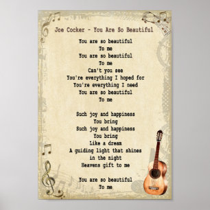 Sie sind so schönes Lied-lyrischer Vintager Druck Poster