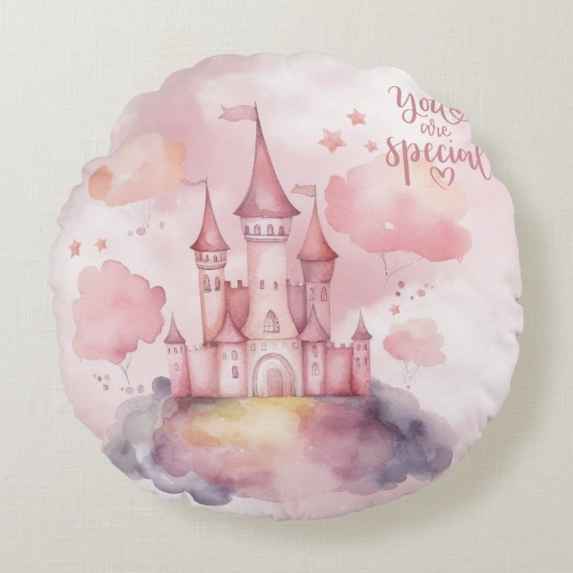 Sie sind Sonderpalast individuell anpassbar Rundes Kissen (Vorderseite)