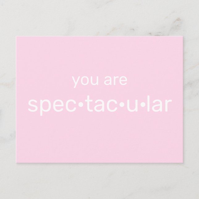 Sie sind spektakulär, cool fuchsienfarben, hellros postkarte (Vorderseite)