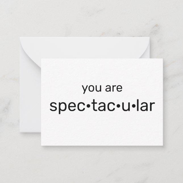 Sie sind spektakulär, cool Schwarz-weiß Mitteilungskarte (Vorderseite)