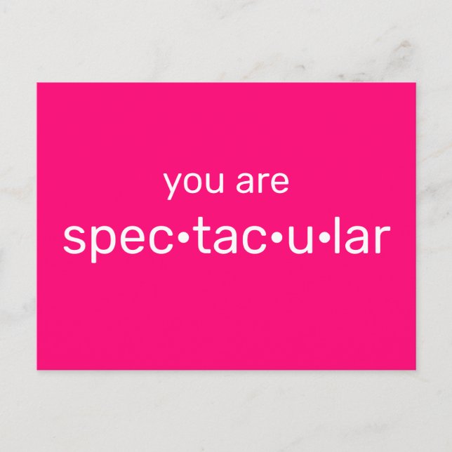 Sie sind spektakulär scharf rosa Fuchsie minimalis Postkarte (Vorderseite)