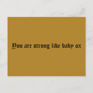 Sie sind stark wie Babyox, Zitat von Orphan Blac Postkarte