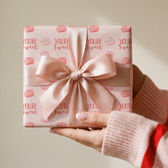 Sie sind süße Happy Valentine's Day Macaron Cookie Geschenkpapier (You're Sweet Happy Valentine's Day Macaron Cookies Wrapping Paper)