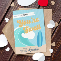 Sie sind Swell Surfer Valentinstag Card