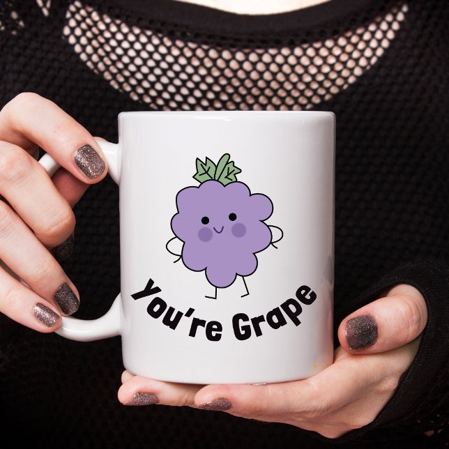 Sie sind Traubenfunny Mug - Niedliches und spieler Kaffeetasse (Brighten your day with this adorable grape pun mug!)