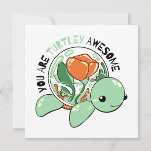 Sie sind Turtley Phantastische Blume Sukkuline Tur Karte