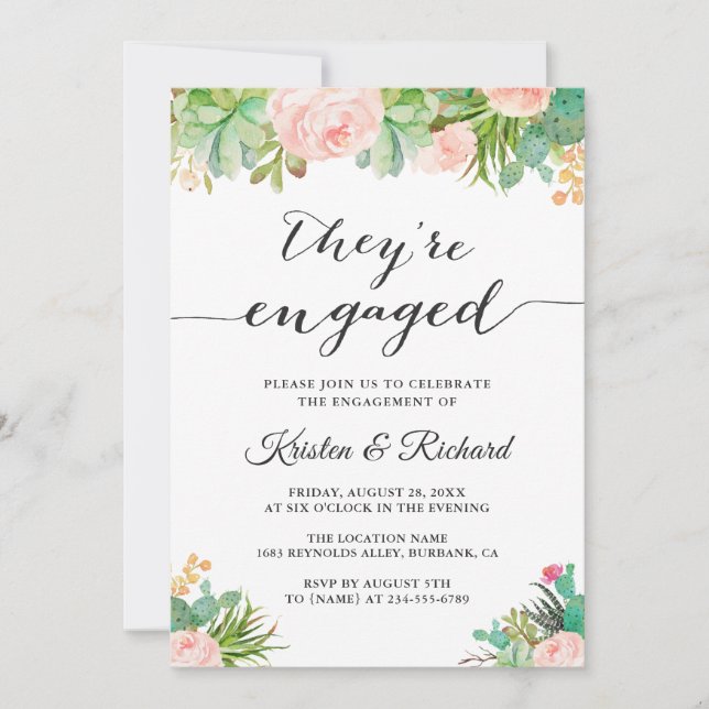 Sie sind Verlobte Verlobung der Kakteen Ankündigung (Vorderseite)