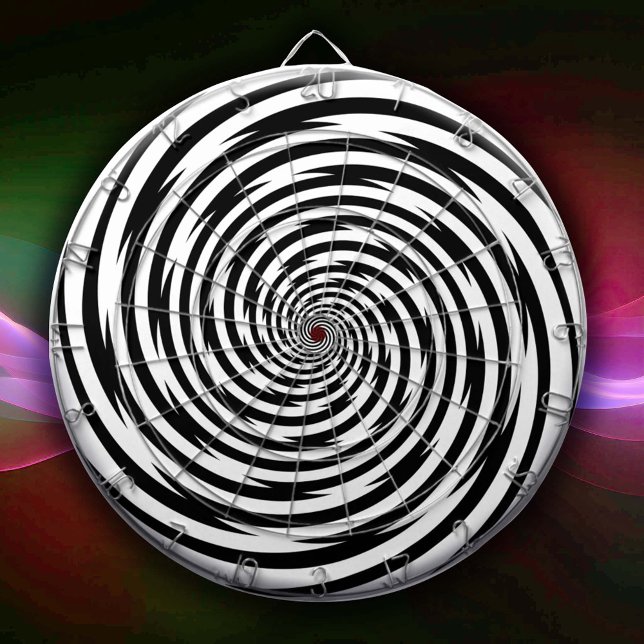 Sie sind verrückt Hypnose Spirale Dartscheibe (Get ready to spice up your game room with this retro modern black and white spiral design dartboard!)