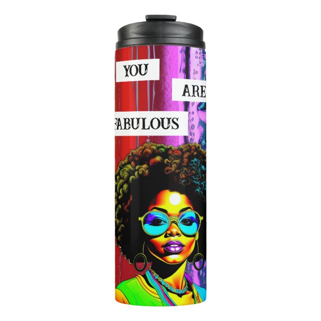 Sie sind vorzüglich | Farbige Frau Thermosbecher (Vorderseite)