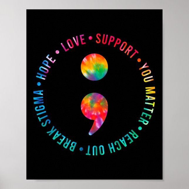 Sie sind wichtig Semicolon Suizidprävention Bewuss Poster (Vorne)