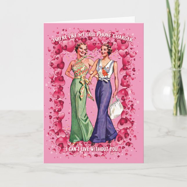 Sie sind wie mein Handy Ladegerät LGBTQ Valentine Karte (Vorderseite)