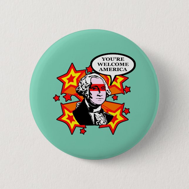 Sie sind willkommenes Amerika Button (Vorderseite)