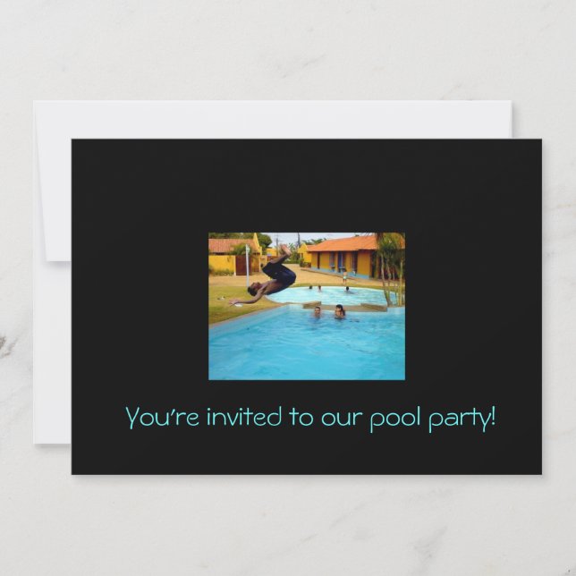 Sie sind zu unserem Pool-Party eingeladen! Einladung (Vorderseite)