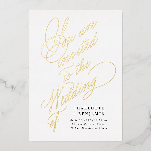 Sie sind zu unserer Hochzeit eingeladen Folieneinladung (Vorderseite)