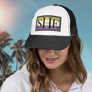 Sie spricht nicht binären weiblichen Trucker Hat a Truckerkappe