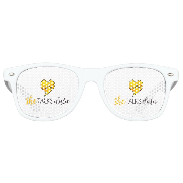 Sie spricht über Data Party Brillen (Vorderseite)