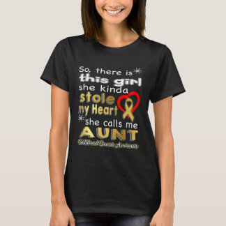 Sie stahl mir mein Herz - Tante - Krebs im Kindesa T-Shirt