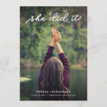 Sie tat es | Abschluss-Party einlädt mit Foto