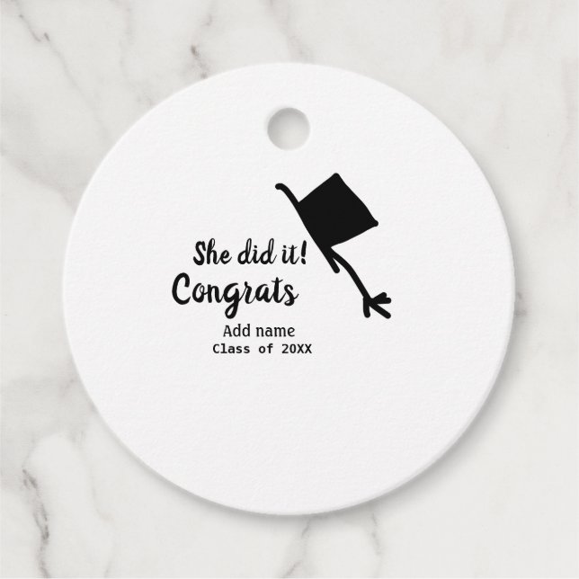 Sie tat es Glückwunsch Abschluss geben Studentenna Geschenkanhänger (Vorderseite)