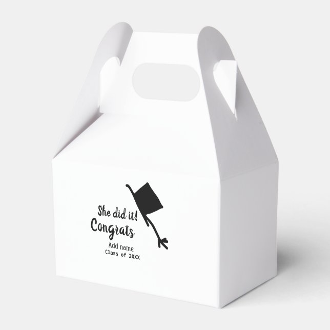 Sie tat es Glückwunsch Abschluss geben Studentenna Geschenkschachtel (Vorderseite)