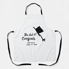 Sie tat es Glückwunsch Abschluss geben Studentenna Schürze