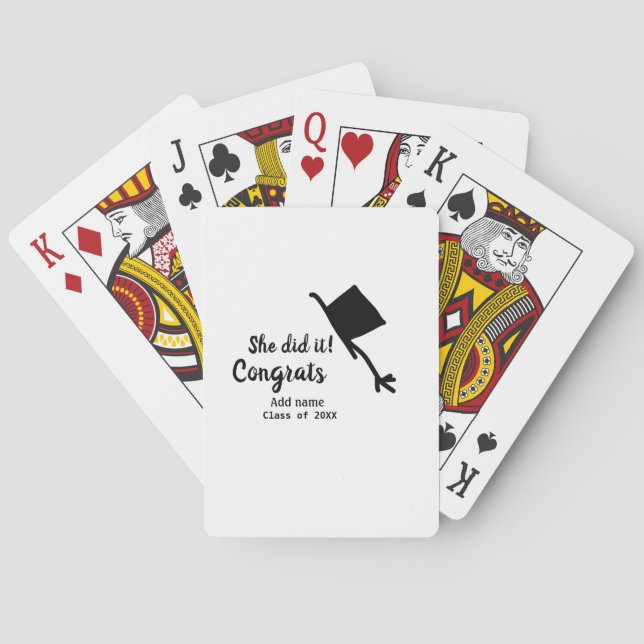 Sie tat es Glückwunsch Abschluss geben Studentenna Spielkarten (Rückseite)