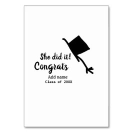 Sie tat es Glückwunsch Abschluss geben Studentenna Tischnummer