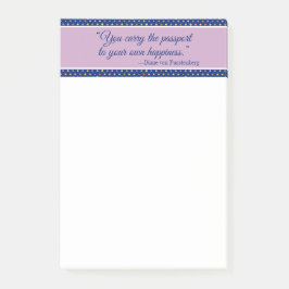 Sie tragen den Pass zu Ihrem eigenen Glück Post-it Klebezettel