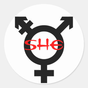 Sie Transgender Runder Aufkleber