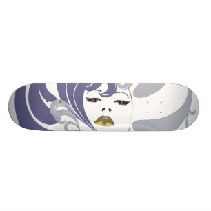 sie träumt in der Farbe Skateboard