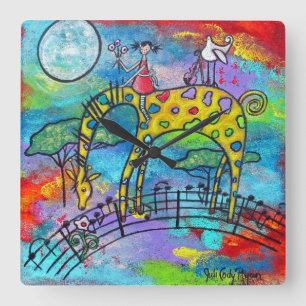 Sie träumt von der Gavotte-Uhr Quadratische Wanduhr