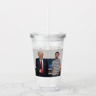 Sie treffen Präsident Donald Trump Foto hinzufü Acryltrinkbecher