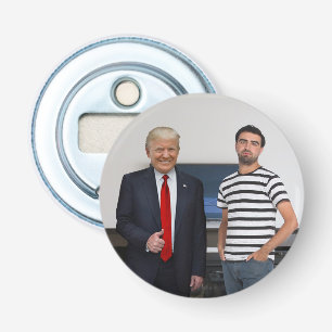Sie treffen Präsident Donald Trump  Foto hinzufü Flaschenöffner