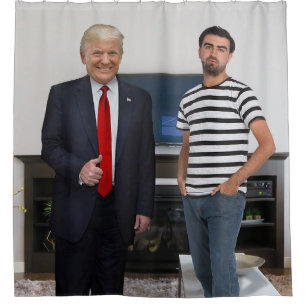 Sie treffen Präsident Donald Trump   Foto hinzufüg Duschvorhang