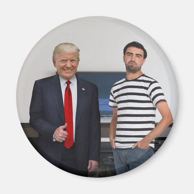 Sie treffen Präsident Donald Trump | Foto hinzufüg Magnet (Vorne)