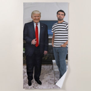 Sie treffen Präsident Donald Trump   Foto hinzufüg Strandtuch