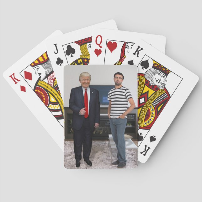 Sie treffen Präsident Donald Trump| Foto hinzufüge Spielkarten (Rückseite)