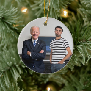 Sie treffen Präsident Joe Biden Foto hinzufügen Keramik Ornament