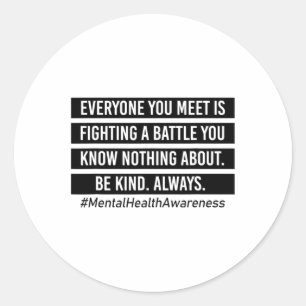 Sie treffen sich im Kampf gegen die psychische Ges Runder Aufkleber