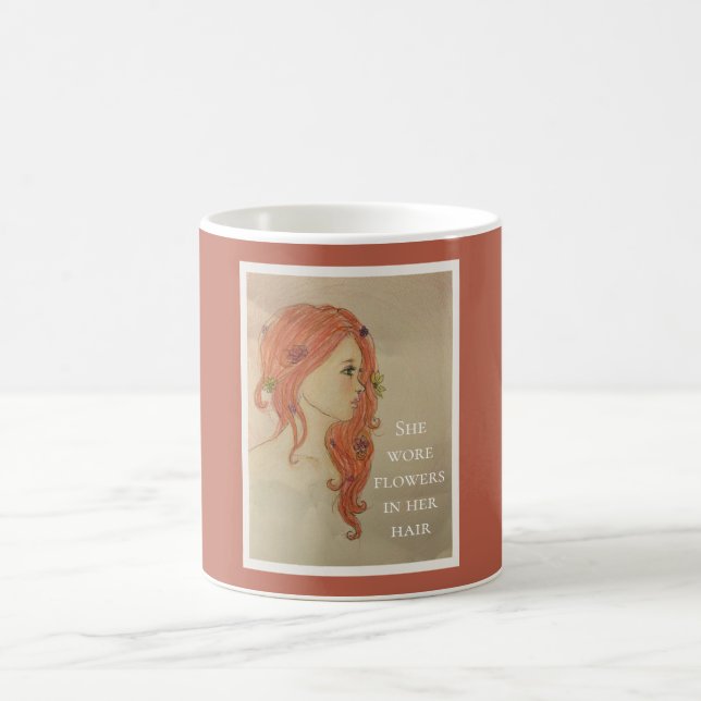 Sie trug Blumen im Haar Kaffeetasse (Mittel)