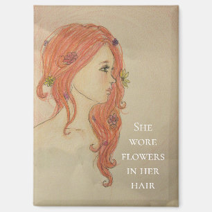 Sie trug Blumen im Haar Magnet