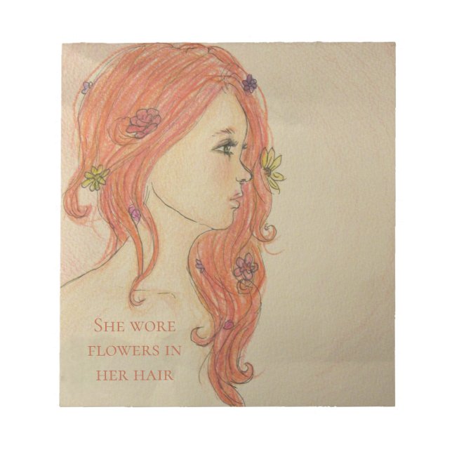 Sie trug Blumen im Haar Notizblock (Vorderseite)
